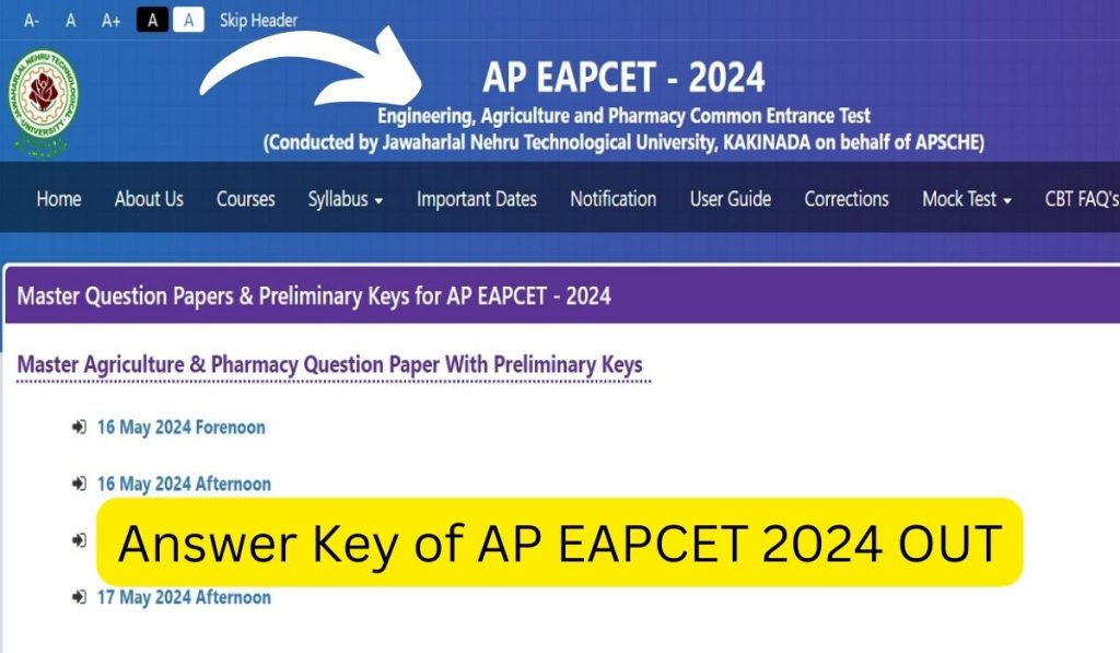 Answer Key of AP EAPCET 2024 OUT for Agriculture and Pharmacy Streams; How to Check Steps