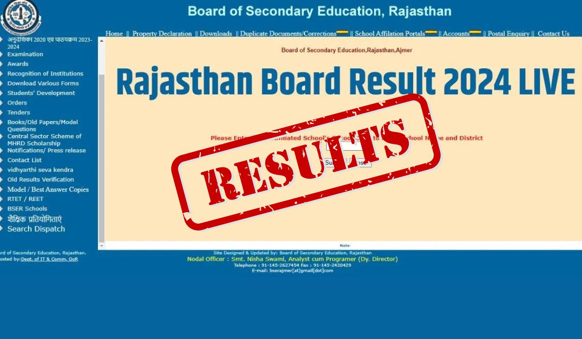 RBSE Rajasthan 12th Result 2024