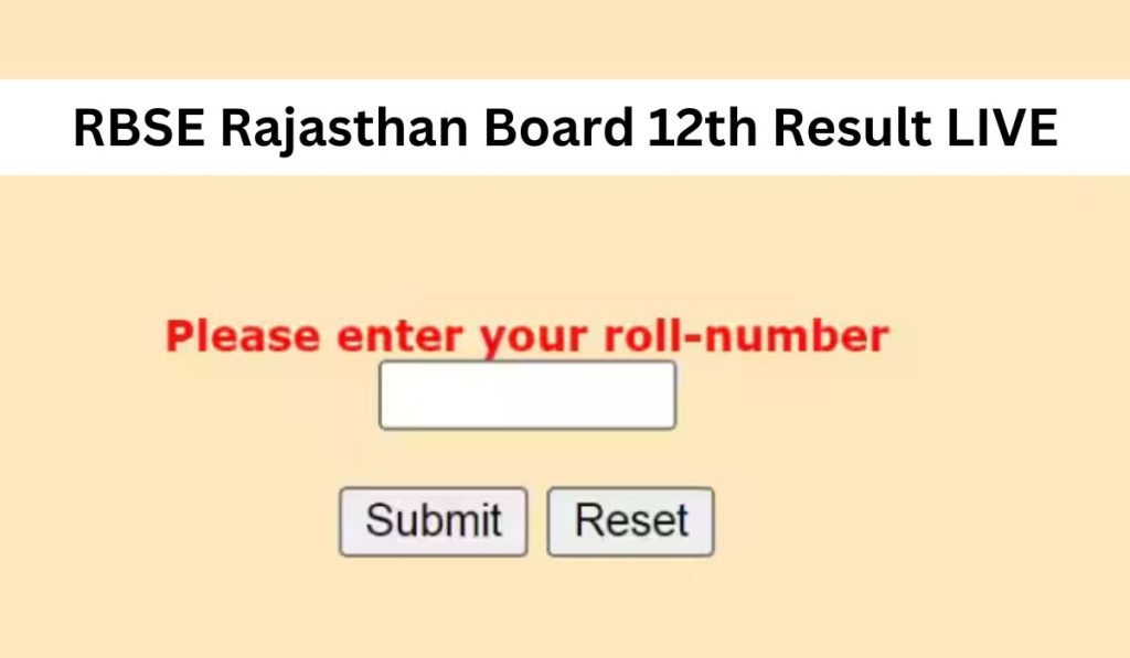 RBSE Rajasthan Board 12th Result LIVE: Rajasthan Board 12th Result Today, more than 8 lakh students are waiting.