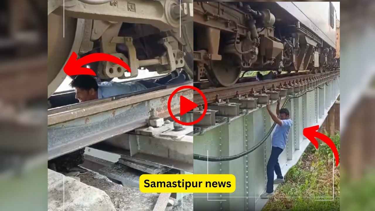 Samastipur news: Train stuck on bridge, driver crawling below and thousands of passengers... Loco pilot risked his life to fix the problem, Video