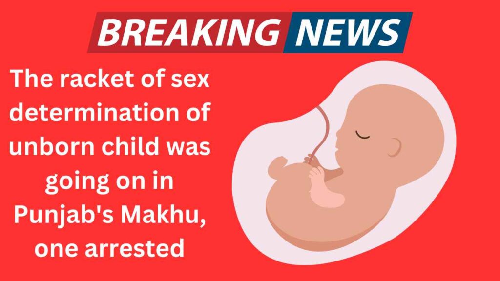 The racket of sex determination of unborn child was going on in Punjab's Makhu, one arrested