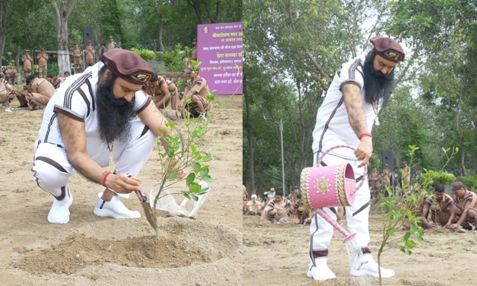 पूज्य गुरु संत डा. गुरमीत राम रहीम सिंह जी इन्सां ने बरनावा डेरे में पौधा रोपित कर शुरु किया पौधारोपण अभियान